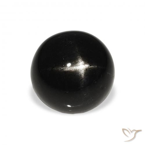 7.07ct 天然 黑色 星透辉石, 圆形的, 不透明