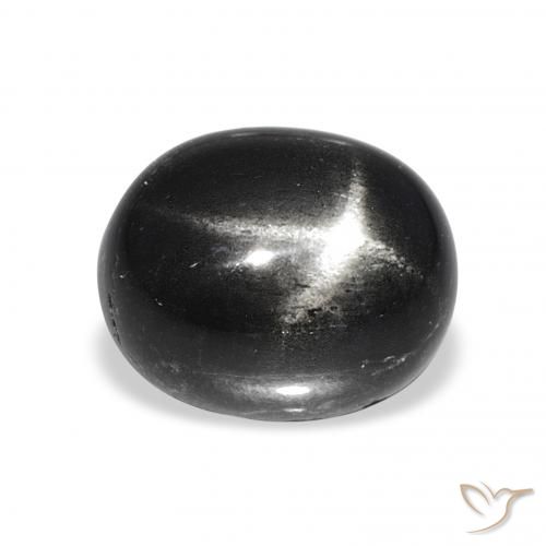 7.08ct 黑色 星透辉石, 椭圆形, 不透明