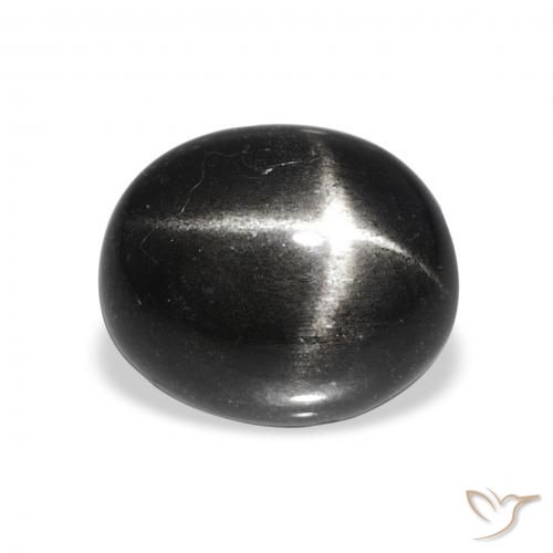 5.49ct 黑色 星透辉石 宝石, 椭圆形, 不透明