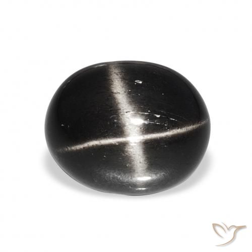 7.15ct 黑色 星透辉石 宝石, 椭圆形, 不透明