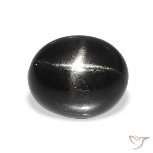 7.64ct 黑色 星透辉石 宝石, 椭圆形, 不透明