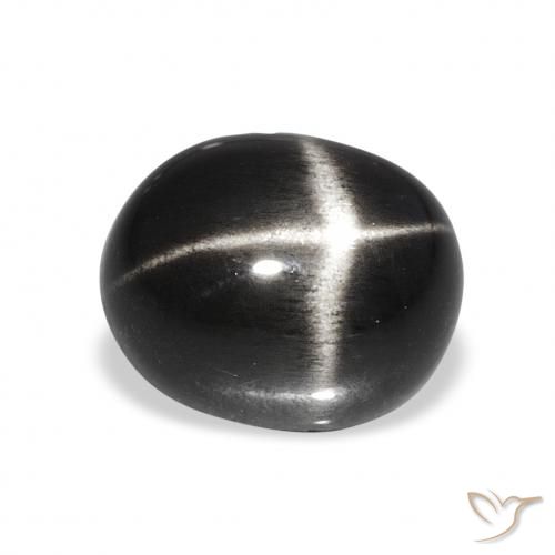 6.78ct 黑色 星透辉石 宝石, 椭圆形, 不透明