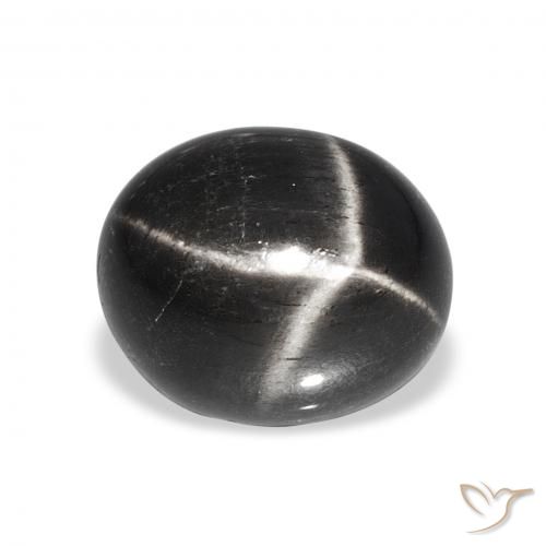6.58ct 黑色 星透辉石 宝石, 椭圆形, 不透明