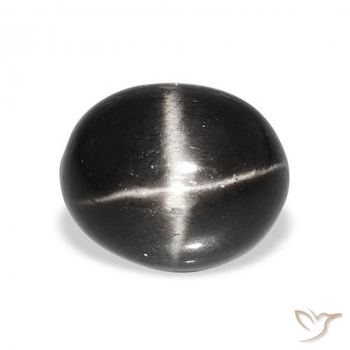 6.92ct 黑色 星透辉石 宝石, 椭圆形, 不透明