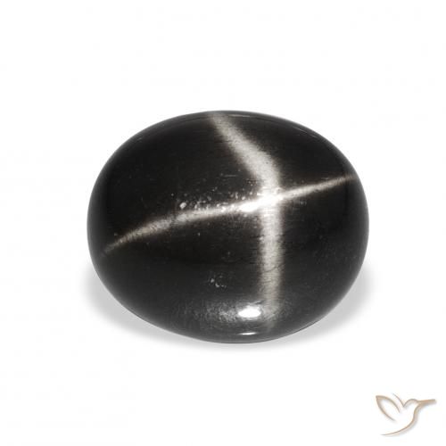 7.59ct 黑色 星透辉石 宝石, 椭圆形, 不透明