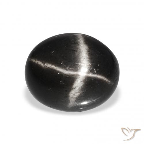 6.66ct 黑色 星透辉石 宝石, 椭圆形, 不透明