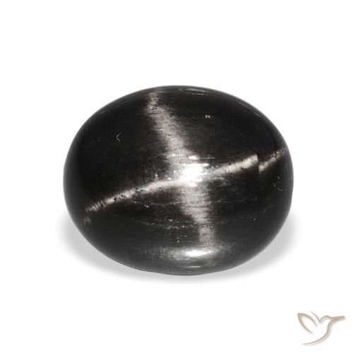 7.29ct 黑色 星透辉石 宝石, 椭圆形, 不透明