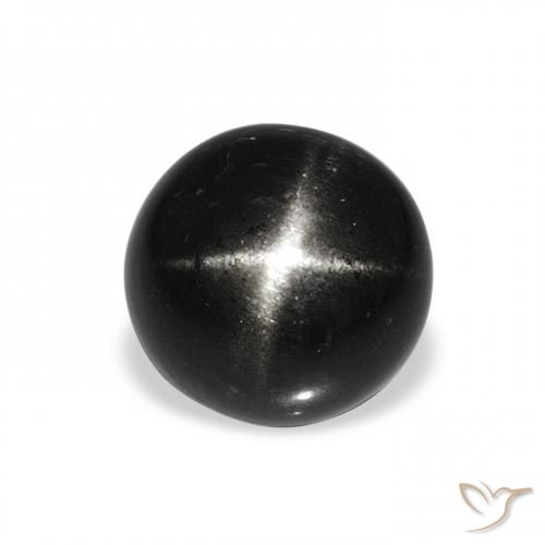 4.53ct 黑色 星透辉石 宝石, 圆形的, 不透明