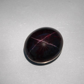 32.55克拉天然黑色星光石榴石，椭圆形切割，17×14.9毫米，不透明
