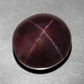 18.95克拉天然红色星光石榴石，椭圆形切割，14.5×13.6毫米，不透明