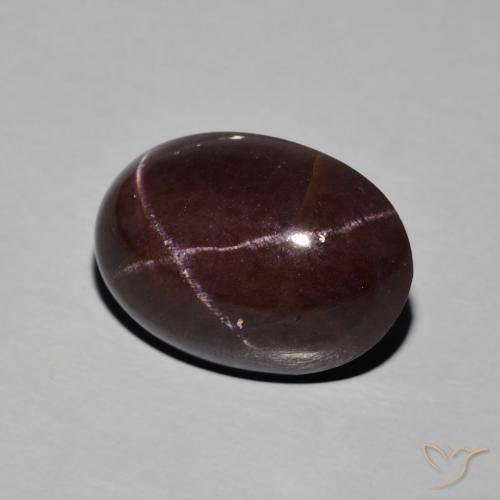 13.88克拉天然红色星光石榴石，椭圆形切割，16×11.3毫米，不透明