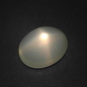 13.21克拉天然绿色星光月光石，透明，15.7×12.3毫米，透明/半透明