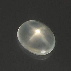 2.93克拉天然白色星光月光石，椭圆形切割，10.7×8.4毫米，透明