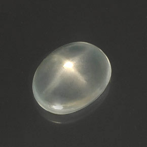 2.93克拉天然白色星光月光石，椭圆形切割，10.7×8.4毫米，透明