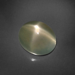 4.89克拉天然绿色星光月光石，透明，11×9.2毫米，透明/半透明