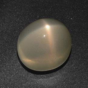 16.01克拉天然奶油色星光月光石，椭圆形切割，14.3×13毫米，半透明