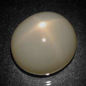 31.27克拉天然奶油色星光月光石，椭圆形切割，18.7×17毫米，半透明