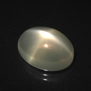 4.30克拉天然奶油色星光月光石，椭圆形切割，12.1×9毫米，半透明