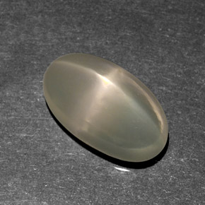 9.37克拉天然奶油色星光月光石，透明，16×9毫米，透明/半透明