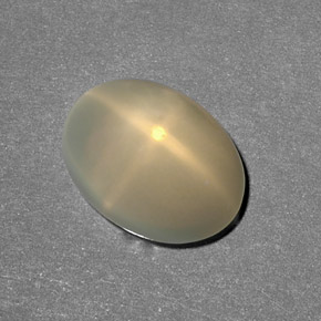 6.80克拉天然奶油色星光月光石，透明，14.6×10.8毫米，透明/半透明