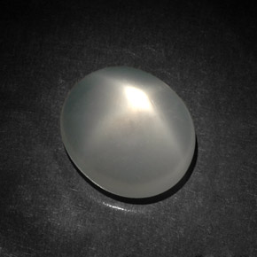 5.87克拉天然白色星光月光石，透明，13.4×11.5毫米，透明/半透明