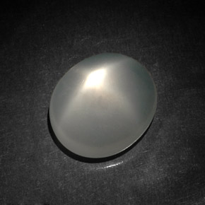 5.87克拉天然白色星光月光石，透明，13.4×11.5毫米，透明/半透明