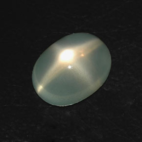 3.27克拉天然绿色星光月光石，透明，10.5×7.9毫米，透明/半透明