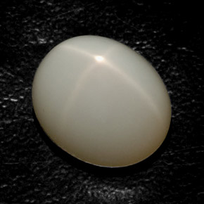 16.36克拉天然奶油色星光月光石，透明，15.2×12.7毫米，透明/半透明