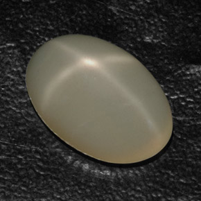10.93克拉天然奶油色星光月光石，透明，17.7×12毫米，透明/半透明