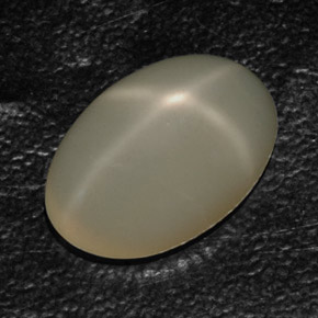 10.93克拉天然奶油色星光月光石，透明，17.7×12毫米，透明/半透明
