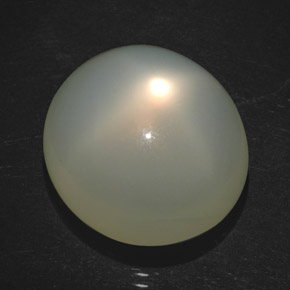 18.20克拉天然奶油色星光月光石，透明，17.1×15.9毫米，透明/半透明