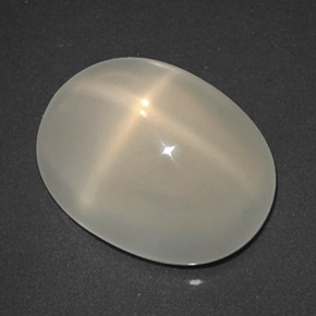 3.75克拉天然奶油色星光月光石，透明，11.5×8.7毫米，透明/半透明