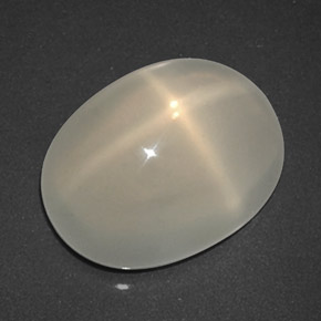 3.75克拉天然奶油色星光月光石，透明，11.5×8.7毫米，透明/半透明