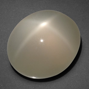 20.40克拉天然奶油色星光月光石，透明，16.7×14.2毫米，透明/半透明