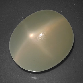 9.57克拉天然奶油色星光月光石，透明，13.8×11.8毫米，透明/半透明