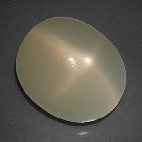 9.57克拉天然奶油色星光月光石，透明，13.8×11.8毫米，透明/半透明