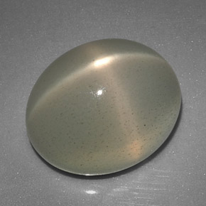 12.51克拉天然奶油色星光月光石，透明，15×12.3毫米，透明/半透明