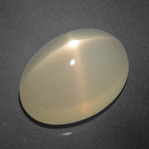 15.60克拉天然奶油色星光月光石，椭圆形切割，18.1×13.3毫米，半透明