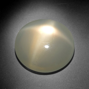 18.46克拉天然奶油色星光月光石，椭圆形切割，19×17.9毫米，半透明