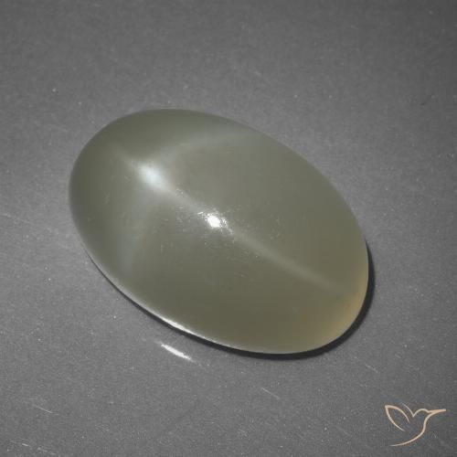 11.25克拉天然星月石，椭圆形切割，半透明