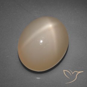 6.89克拉天然星月石，椭圆形，半透明