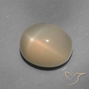 7.02克拉天然星月石，椭圆形，半透明