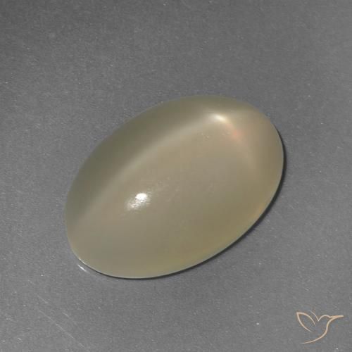 6.72ct 天然 淡黄色 星月石, 椭圆形, 半透明