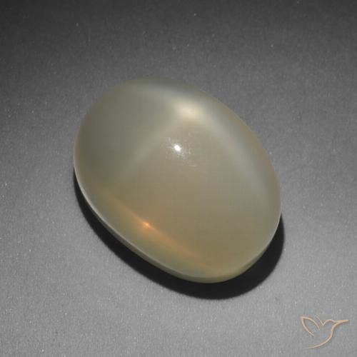 11.49ct 天然 非常浅的棕色 星月石, 椭圆形, 半透明