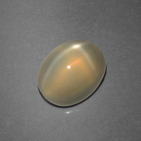 2.74克拉天然奶油色星光月光石，椭圆形切割，9.2×7.2毫米，半透明