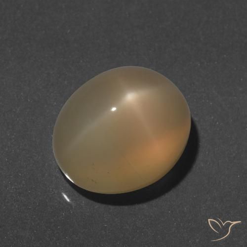 9.66ct 天然 浅桃金色 星月石, 椭圆形, 半透明