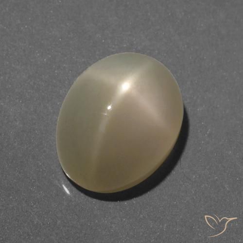 6.35ct 天然 淡黄色 星月石, 椭圆形, 半透明