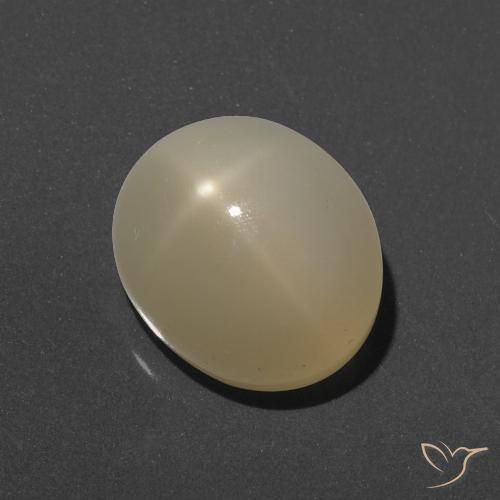 7.49ct 天然 淡黄色 星月石, 椭圆形, 半透明