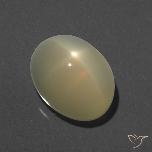 7.95ct 天然 淡黄色 星月石, 椭圆形, 半透明