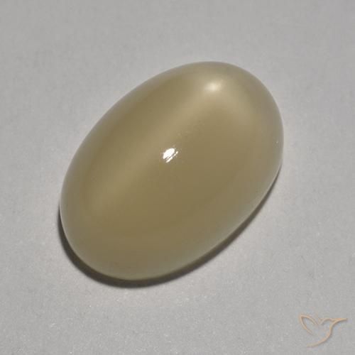 5.38克拉天然星月石，椭圆形，半透明